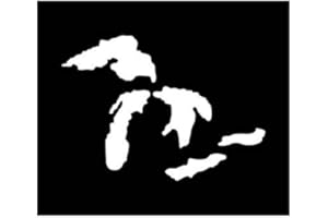 Great Lakes Vinyl Decal | White | Made in USA by Foxtail Decals | for Car Windows, Tablets, Laptops, Water Bottles, etc. | 4.5 x 3.2 inch