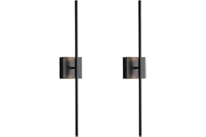 KUZZULL Wall Sconces Set of Two Matte Black Wall Light Fixtures Wall Lamp with Led 3000K 12W Sconces Wall Lighting Wall Lights Sconces Wall Decor Set of 2 Black Wall Sconce Wall Lamps for Bedrooms
