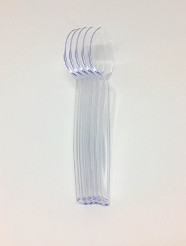 Fineline Settings 500-Piece Extra Heavy Cutlery Teaspoons, Clear. 5x 100 Packs (Packaging Design May Vary)
