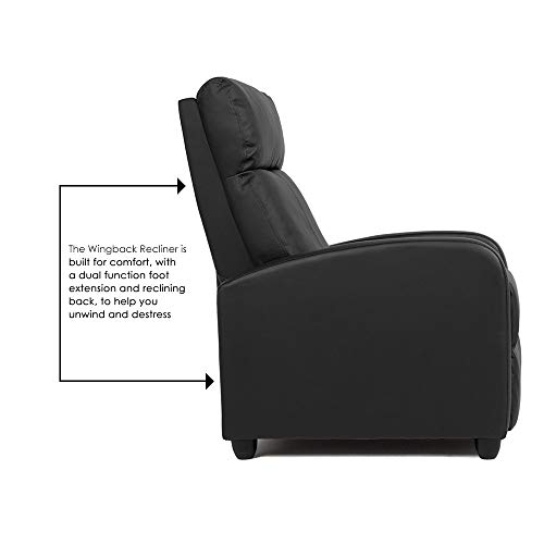 FDW-Recliner-Chair-for-Living-Room-Recliner-Sofa-Wingback-Chair-Single-Sofa-Arm-Chair-Accent-Chair-Home-Theater-Seating-Modern-Reclining-Chair-Easy-LoungeBlack