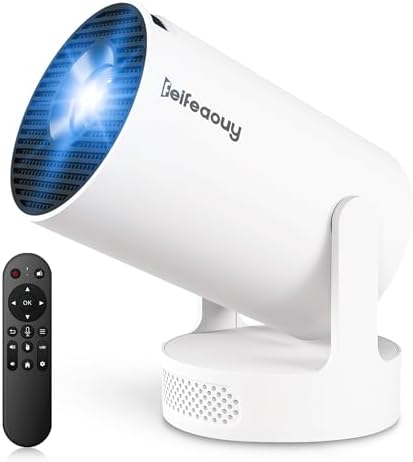 Mini Projector - Manual Focus, Smart Portable Projector for Bedroom & Home Cinema with 4K Support, 170 ANSI Lumens, Auto Keystone, Netflix Certified, Android 11, Voice Control, Air Mouse Remote