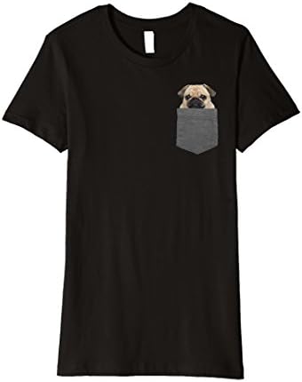 Women's Dog in Your Pocket Tshirt Pug Shirt Medium Black