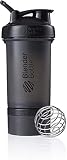 Blender Bottle 500209 ProStak System with 450ml Bottle and Twist n' Lock Storage, 22oz, Black