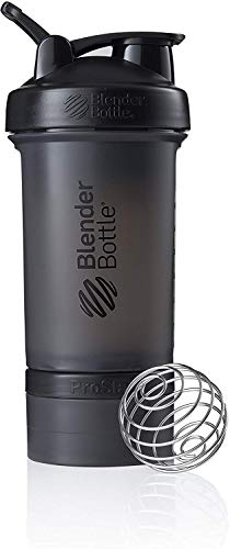 Blender Bottle 500209 ProStak System with 450ml Bottle and Twist n' Lock Storage, 22oz, Black