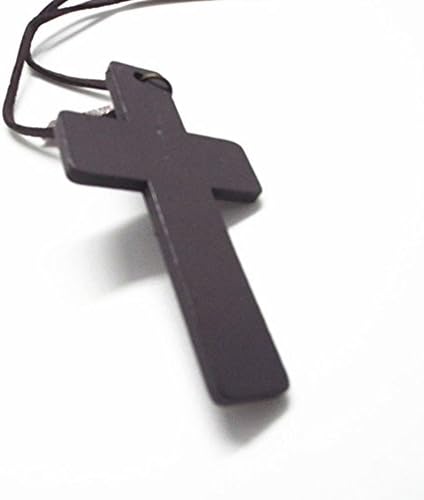 Warmmulty Fashion Retro Wooden Leather Pendant Brown Cross Leather Women Necklace