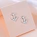 925 Sterling Silver Cubic Zirconia Anchor Stud Earrings for Women Teen Girls Birthday Graduation Gift