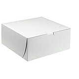 Premium Clay Coated Kraft Paperboard White Non-Window Lock Corner Bakery Box, 10