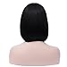 Mersi Short Black Bob Hair Wigs with Bangs 12 Inch Straight Cosplay Costume Wigs Heat Resistant Synthetic Fun Wig for Women S004BK