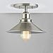 Linea di Liara Andante Brushed Nickel Flush Mount Ceiling Light Fixture Farmhouse Rustic Semi Flush Light Kitchen Lighting Bedroom Bathroom Hallway Light Fixtures Vintage Industrial Lighting with Bulb