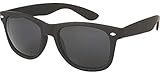 Retro Style Sunglasses Classic 80's Vintage Style Design (Black Matte)