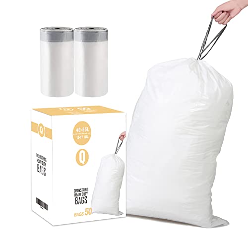 Simplelisa Code Q (50 Count) 1317 Gallon Heavy Duty Drawstring Plastic