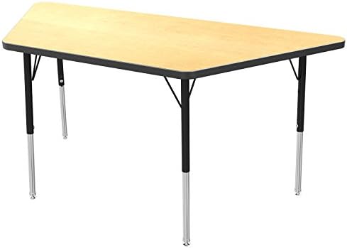 Marco Group Trapezoid Adjustable Activity Table, 24" Width x 48" Length, Maple, Toddler Legs