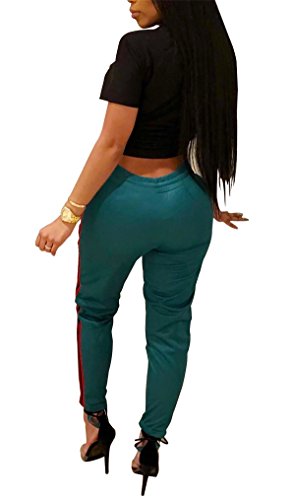 Shinfy Women Casual Sport Bodycon Crop Top Long Skinny Pant Set Tracksuit 2 Piece Outfit,Black,Small