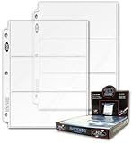 BCW Pro 3-Pocket Currency Pages | Pocket Size 3-5/8" x 8-1/16" | 20-Pages Total