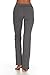 Unique Styles Fold-Over Waistband Stretchy Cotton Blend Yoga Pants (Large-2Pack Black & Grey)