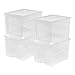 IRIS USA EA-HB Shoe Storage Box, Tall, Clear, 4 Count