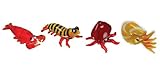 Looking Glass Miniature Collectible - Lobster / Prawn / Squid / Nautilus (4-Pack)