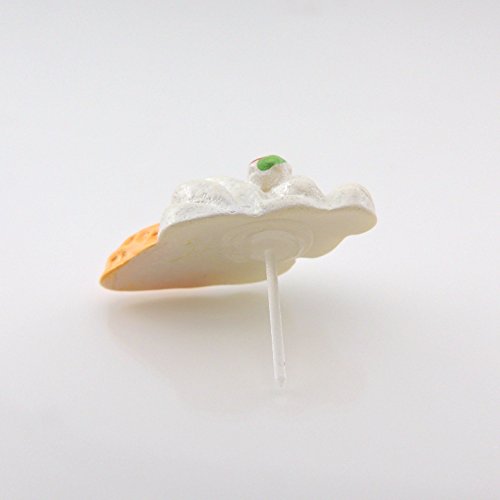 Soft Vanilla Ice Cream Cone Studs, Plastic Post Earrings for Metal Sensitive Ears - Thumbnail 3