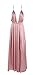 Miss ord Women Deep V Summer Slit Maxi Dress with Strap for Prom Party Small Light Pink