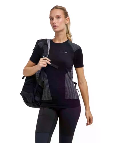 FALKE Women's Wool-Tech Light Protective W S/s Ts Functional Yarn Quick Dry Base Layer Top 1 Piece, Black 3000, S