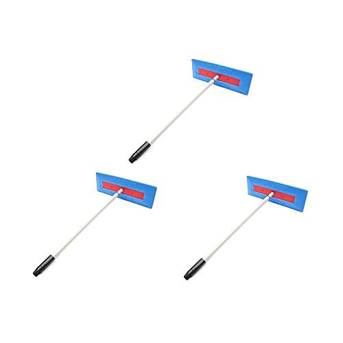 SnoBrum Original Snow Removal Tool with 27" to 46" Compact Telescoping Handle- Remove snow from vehicles, awnings, pool/hot tub covers and more without Scratching (3 Pack)