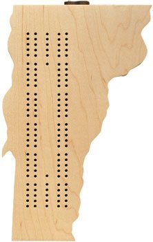 Vermont Shaped Cribbage Board - Made in USA
