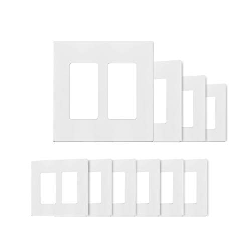 Micmi 2 Gang Decora Wall Plates, Standard Size 2Gang, Unbreakable