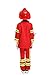 yolsun Fireman Costume for Kids, Boys' and Girls' Firefighter Dress up, Fire Fighter with Toy Accessories Set Halloween Role Play(Red,6-7 Years)