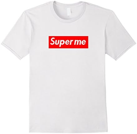 Mens Super me red background high end looking design t-shirt Medium White