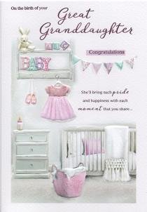 On The Birth Of Your Great Granddaughter Card Lovely Verse