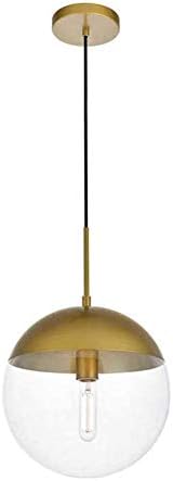 JJGD Modern Kitchen Pendant Light with 1-Light, Industrial Sphere Glass Ball Globe Ceiling Lights Fitting, E27 LED Chandelier Lamp Fixture for Kitchen Island, Bar, Dining Room, Counter, Cafe (Gold)