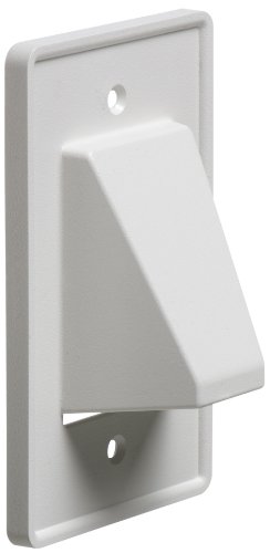 Arlington CE1-10 Recessed Low Voltage Cable Plate, 1-Gang, White, 10-Pack