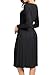 Levaca Women's Long Sleeve Pockets Pleated Loose Swing Casual Midi Dress Black XXL