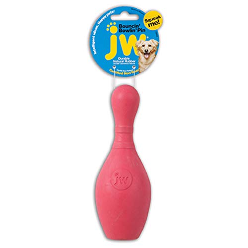 JW Pet- iSqueak Bouncin' Bowlin Pin Dog Toy, Assorted Colors, 1 Unit