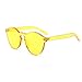 Armear Women Retro Rimless Round Sunglasses Tinted Yellow One Piece Lens Frameless Eyewear