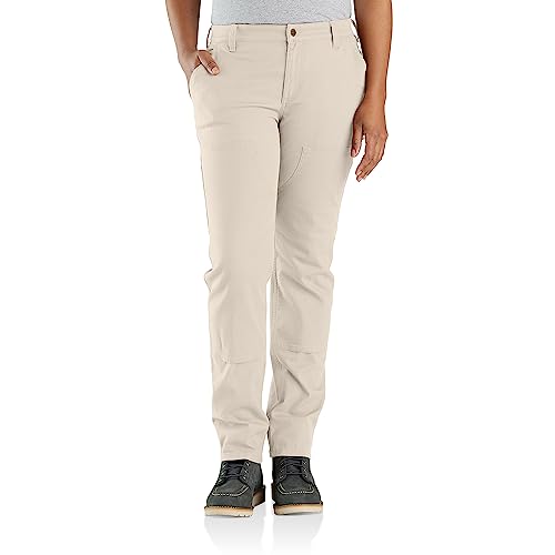 Carhartt Women’s Rugged Flex Relaxed Fit Canvas Double-Front Pant, Natural