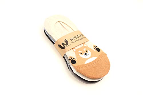 WOWFOOT Women Animal Design No-Show Casual Liner Socks Character Print Non Slip Flat Boat Line 4 Pair (4pairs-hey friends) - Thumbnail 5