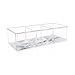 Isaac Jacobs Clear Acrylic 3 Section Organizer- Three Compartment Drawer Tray and Storage Solution for Office, Bathroom, Kitchen, Supplies, and More (Marble)