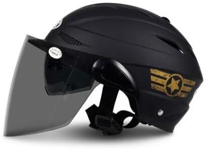Amazon バイクヘルメット バイク ハーレーハーフヘルメット ダブルシールド パイロット 人気おしゃれ夏秋用半キャップ Gsb Gs 6 Pscマーク付き スモークシールド カラーh ヘルメット 車 バイク