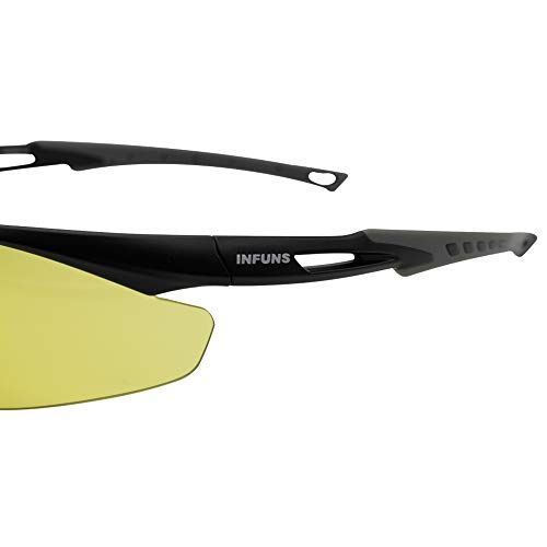 PROTEAR Shooting Glasses UV 400 Protection Protective Eyewear,Anti Fog Anti Scratch Safety Glasses with Case,Yellow - Thumbnail 3