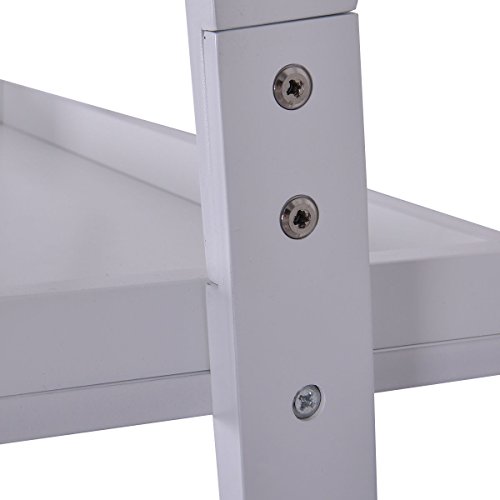 image for Alitop White 5-Tier Bookshelf Leaning Ladder Wall Shelf Bookcase Stora