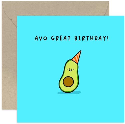 Old English Co. Cute Birthday Card - Avocado 'Avo Great Birthday' For Her Him Best Friend - Funny Birthday Gift for Men and Women - Hilarious Design for Family and Friends | Blank Inside at Amazon
