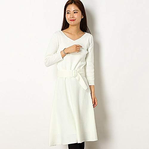 Amazon Co Jp デビュー ド フィオレ Debut De Fiore リブニットフレアーワンピース 01アイボリー 38 M 服 ファッション小物