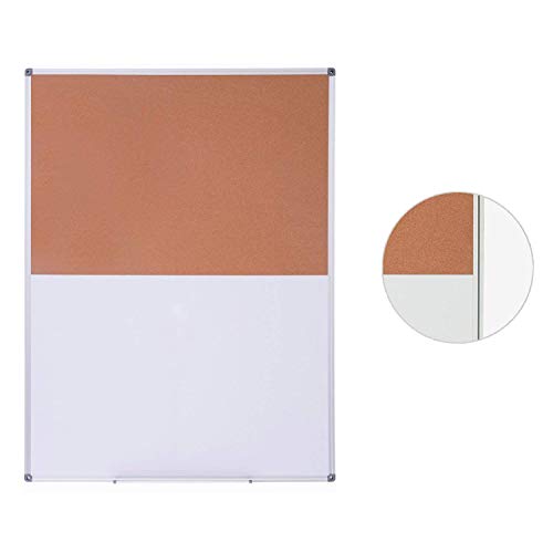 Magnetic Dry Erase and Cork Bulletin Board Combination - 4 Thought 36'' X 24" Magnetic Whiteboard & Cork Board Combo with Aluminum Frame, 10 Push Pins and Marker Tray Included - Thumbnail 2