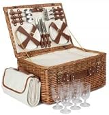 Red Hamper Classic Wicker Picnic Basket for 6 - Complete Set view 2