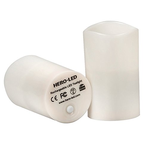 HERO-LED CD-VRC-12RF-WW Wireless Inductive Rechargeable LED Electric Candles, Flameless Flickering Tealight Votive Candles with Remote Timer Controller, Set of 12, Warm White Color