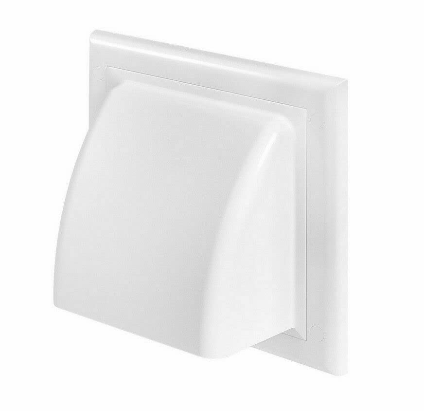 White Air Vent Grille Gravity Flap External Ducting Ventilation Cover 150mm 6" (KO 150-30)