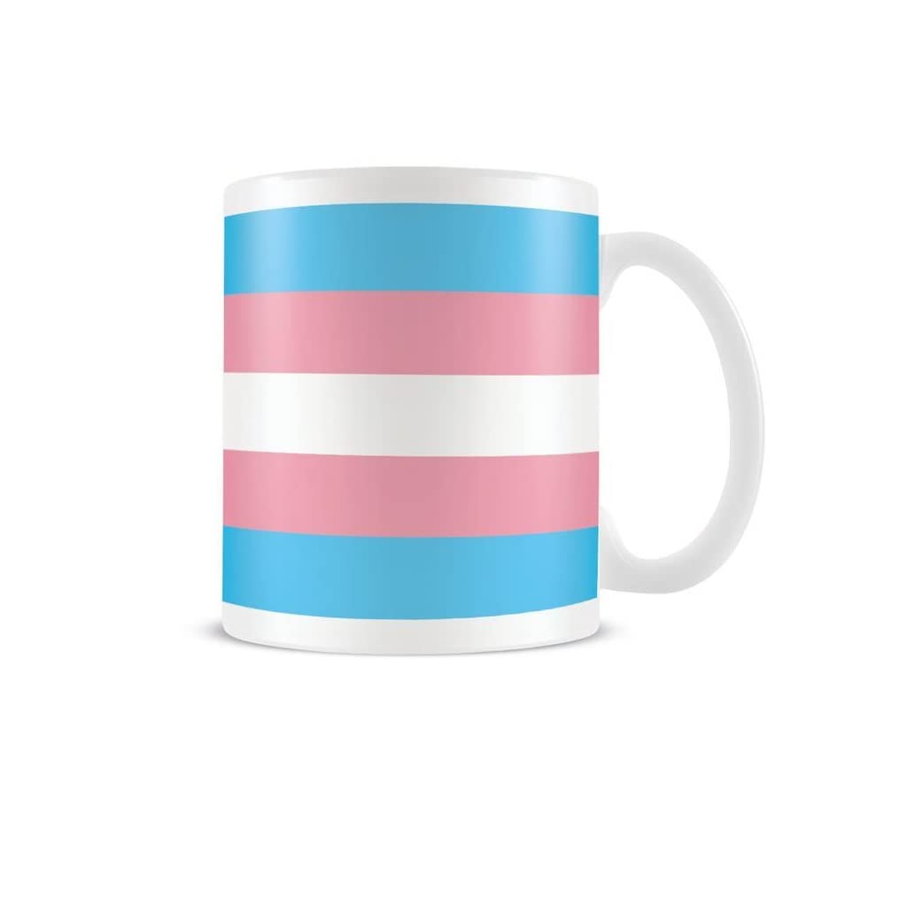 Pyramid International Transgender Flag Mug (One Size) (White/Pink/Blue)