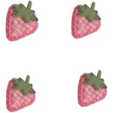 4Pcs Pink Cute Fabric Strawberry Hair Clips for Women Girls Sweet Hairpins Pink Barrettes Duckbill Hair Accessories, Duckbill-style Barrettes with Fabric Strawberry Decoration Clips and