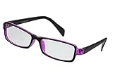 Kobwa(TM) Black Purple Fashion Clear Plastic Full Frame Rectangle Lens Uv Protection Plano Eyeglasses For Man Women With Kobwa's Keyring